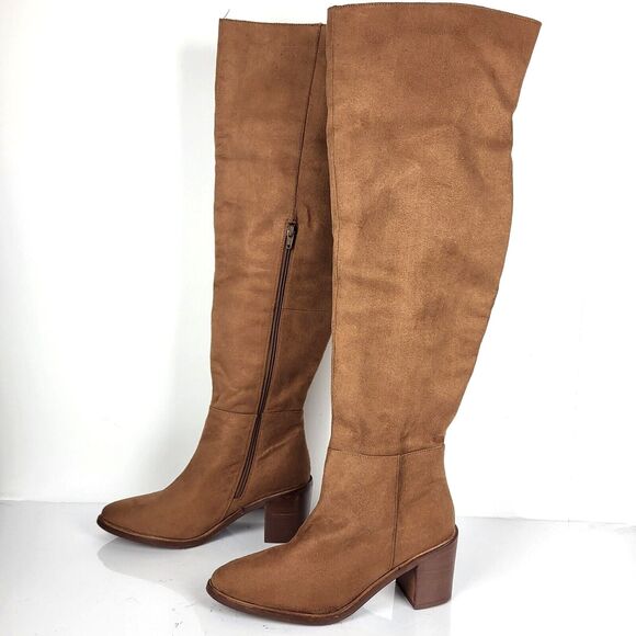 Seychelles Paradise City Leather Over the Knee Boots Brown Size 8.5 - Picture 1 of 14